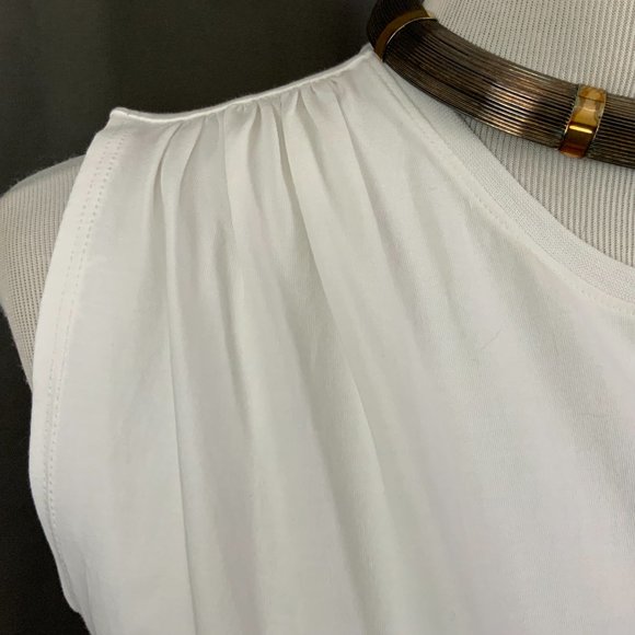 ATM Anthony Thomas Melillo White Cotton Gathered Tee Top Sz M - Picture 8 of 16
